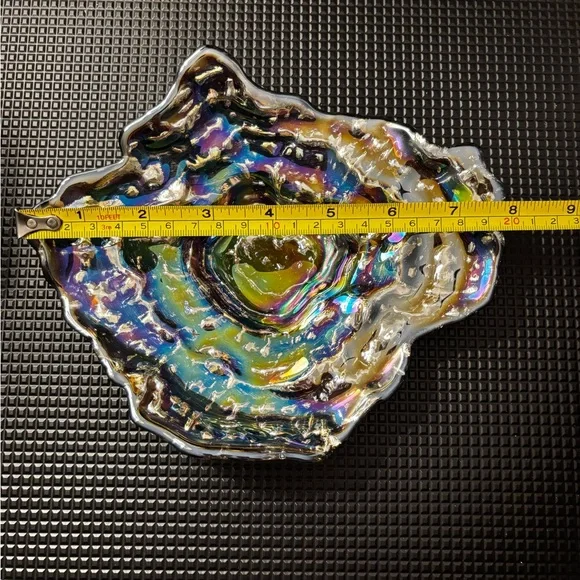 Iridescent Oyster Clam Shell Glass Bowl - Picture 3 of 6